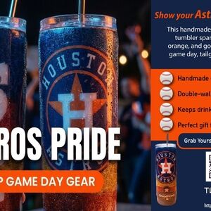 Astros Pride Tumbler - Orange and Blue